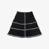 Sandro Camia Ruffled-hem Stretch-knit Mini Skirt -Closet By She R03947988 NOIRGRIS M