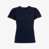 Whistles Round-neck Frilled-sleeve Cotton T-shirt -Closet By She R03950705 NAVY M