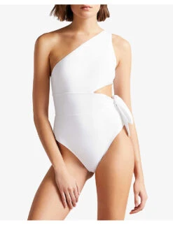 Ted Baker Astile Cut-out Detail Stretch-woven Swimsuit -Closet By She R03950740 WHITE ALT02