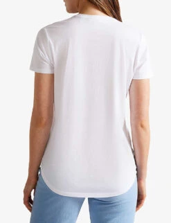 Ted Baker Lovage Relaxed-fit V-neck Cotton T-shirt -Closet By She R03954954 WHITE ALT03