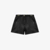 Maje Imori Mid-rise Leather Shorts -Closet By She R03958327 NOIRGRIS M