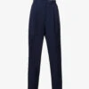 Bea Tapered-leg High-rise Stretch-woven Trousers 1 Bea Tapered-leg High-rise Stretch-woven Trousers -Closet By She R03958768 MIDNIGHTBLUE M