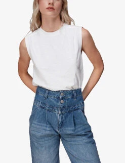 Whistles Sleeveless Relaxed-fit Cotton-jersey Top -Closet By She R03960615 WHITE ALT02