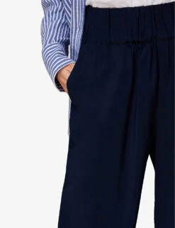 Whistles Nicola Elasticated-waist Woven Trousers -Closet By She R03963058 NAVY ALT04