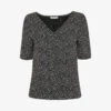 Whistles Ink Leopard-print Ruched Woven T-shirt -Closet By She R03963065 BLACK M