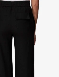 Whistles Wide-leg Elasticated-waist Cropped Linen Trousers -Closet By She R03963066 BLACK ALT03