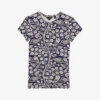 Ted Baker Rosali Floral-print Stretch-woven T-shirt 1 Ted Baker Rosali Floral-print Stretch-woven T-shirt -Closet By She R03971518 DKNAVY M