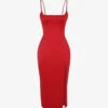 Casimira Corseted Satin Midi Dress