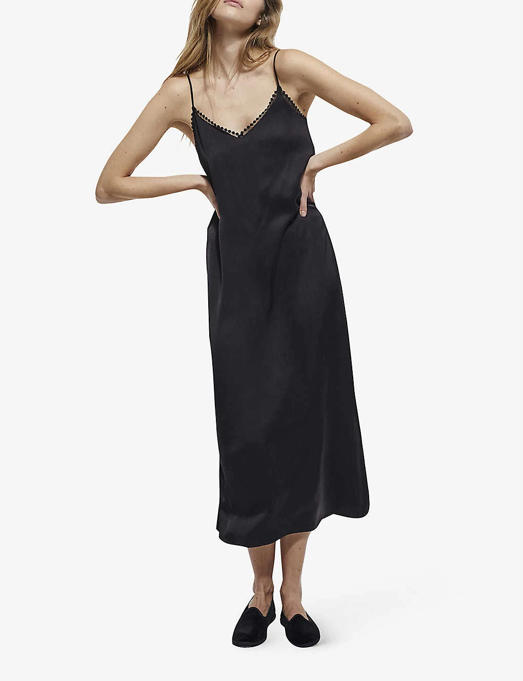 THE KOOPLES Lace-trim V-neck Woven Slip Midi Dress 4 THE KOOPLES Lace-trim V-neck Woven Slip Midi Dress - Image 2