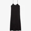 THE KOOPLES Lace-trim V-neck Woven Slip Midi Dress