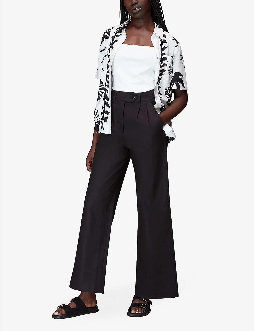 Whistles Square-neck Ribbed Cotton Vest Top 4 Whistles Square-neck Ribbed Cotton Vest Top - Image 2