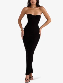 Lucia Strapless Bodice Stretch-woven Maxi Dress 9 Lucia Strapless Bodice Stretch-woven Maxi Dress -Closet By She R03980349 BLACK ALT02