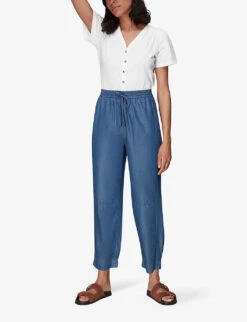 Whistles Maeve Buttoned Cotton-jersey T-shirt -Closet By She R03983237 WHITE ALT01