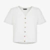 Whistles Maeve Buttoned Cotton-jersey T-shirt -Closet By She R03983237 WHITE M