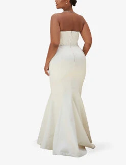 Ines Flared Satin Wedding Dress 10 Ines Flared Satin Wedding Dress -Closet By She R03983460 IVORY ALT03