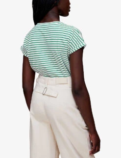 Whistles Willa Striped Cotton T-shirt -Closet By She R03991101 MULTICOLOURED ALT03