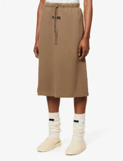 ESSENTIALS Logo-patch Cotton-jersey Skirt 9 ESSENTIALS Logo-patch Cotton-jersey Skirt -Closet By She R03991658 WOOD ALT02