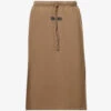 ESSENTIALS Logo-patch Cotton-jersey Skirt -Closet By She R03991658 WOOD M