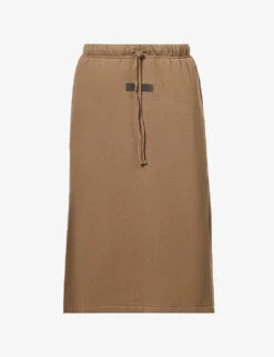 ESSENTIALS Logo-patch Cotton-jersey Skirt