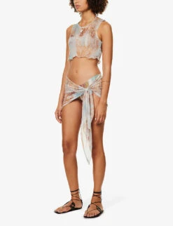 Graphic-print Scalloped-hem Woven Top 9 Graphic-print Scalloped-hem Woven Top -Closet By She R03994087 BABYBLUE ALT02