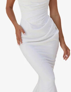 Esmee Flared Satin Wedding Dress 11 Esmee Flared Satin Wedding Dress -Closet By She R03998256 IVORY ALT04