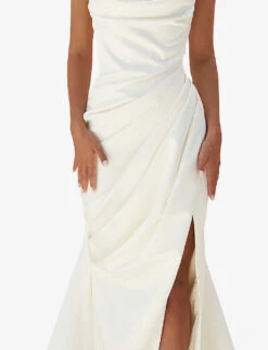 Delphine Sleeveless Satin Maxi Dress 11 Delphine Sleeveless Satin Maxi Dress -Closet By She R03998257 IVORY ALT04