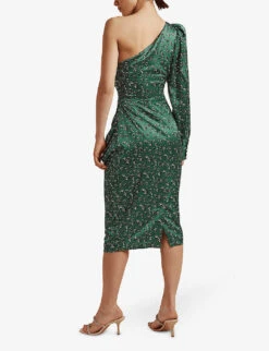By Malina Anne Leopard-print Satin Midi Dress -Closet By She R04005544 GREENLEO ALT03