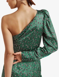 By Malina Anne Leopard-print Satin Midi Dress -Closet By She R04005544 GREENLEO ALT04