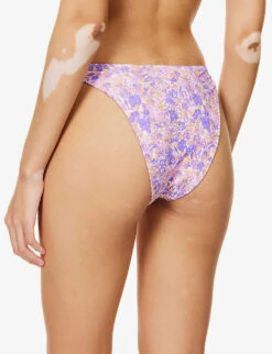 Delphi High-rise Stretch-woven Bikini Bottom -Closet By She R04006943 VIOLETFLORAL ALT03