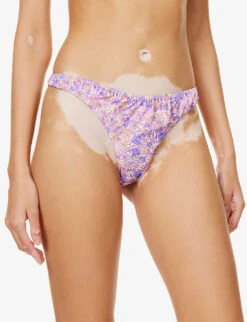 Delphi High-rise Stretch-woven Bikini Bottom -Closet By She R04006943 VIOLETFLORAL ALT04