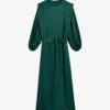 Ted Baker Josina Belted Balloon-sleeved Crepe Midi Dress -Closet By She R04049179 DKGREEN M
