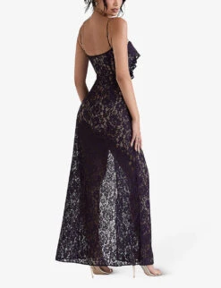 Malia Ruffle-trim Lace Maxi Dress 10 Malia Ruffle-trim Lace Maxi Dress -Closet By She R04053546 NIGHTSHADE ALT03