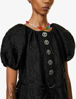 Efi Puffed-sleeve Woven Midi Dress -Closet By She R04058957 BLACK ALT04