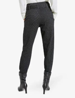 Ikks Striped Straight-leg High-rise Stretch-woven Trousers 10 Ikks Striped Straight-leg High-rise Stretch-woven Trousers -Closet By She R04063187 CHARCOALGREY ALT03