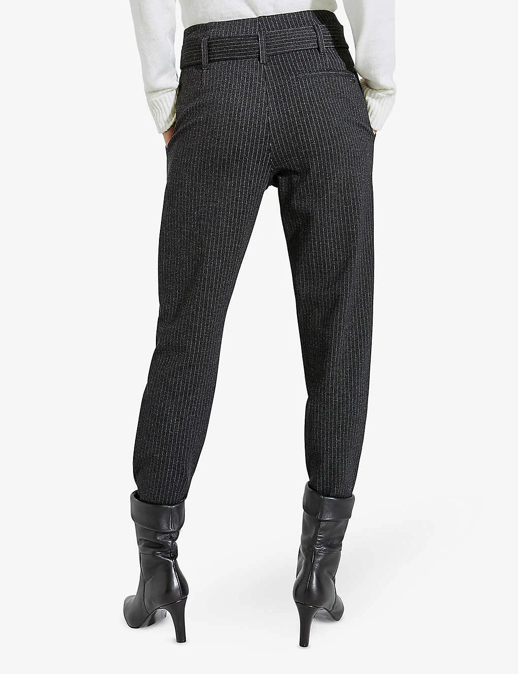 Ikks Striped Straight-leg High-rise Stretch-woven Trousers 6 Ikks Striped Straight-leg High-rise Stretch-woven Trousers - Image 4