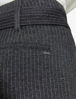 Ikks Striped Straight-leg High-rise Stretch-woven Trousers 11 Ikks Striped Straight-leg High-rise Stretch-woven Trousers -Closet By She R04063187 CHARCOALGREY ALT04