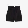 Ikks Belted High-waisted Stretch-woven Shorts 2 Ikks Belted High-waisted Stretch-woven Shorts -Closet By She R04063189 BLACK M