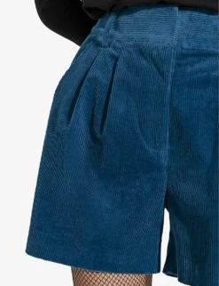 Ikks High-rise Stretch-corduroy Shorts -Closet By She R04063192 ROYALBLUE ALT04