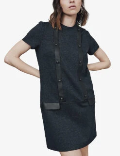 Ikks Milano Stretch-knitted Mini Dress -Closet By She R04063213 NAVYBLUE ALT02