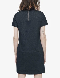 Ikks Milano Stretch-knitted Mini Dress -Closet By She R04063213 NAVYBLUE ALT03