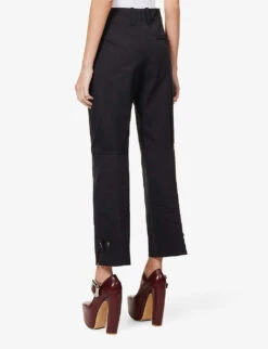Bottega Veneta Wide-leg High-rise Wool Trousers -Closet By She R04064606 MIDNIGHTBLUE ALT03