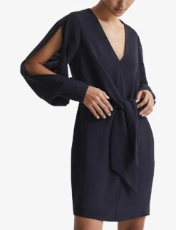 Reiss Diana Draped Woven Mini Dress -Closet By She R04068079 NAVY ALT02