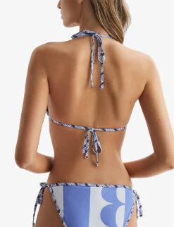 Reiss Sheereen Graphic-print Side-tie Recycled-nylon Bikini Bottoms 10 Reiss Sheereen Graphic-print Side-tie Recycled-nylon Bikini Bottoms -Closet By She R04068286 BLUEPRINT ALT03