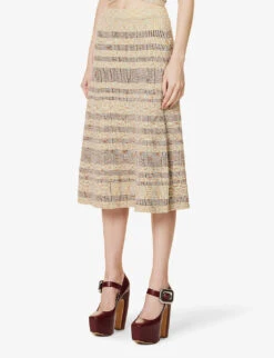 Simona Space-dye Cotton-blend Knitted Midi Skirt -Closet By She R04068499 DAFFODILSPACEDYE ALT02
