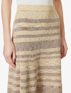 Simona Space-dye Cotton-blend Knitted Midi Skirt -Closet By She R04068499 DAFFODILSPACEDYE ALT04