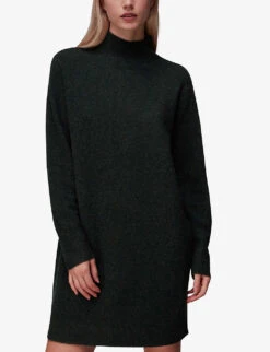 Whistles Wool Knitted Mini Dress -Closet By She R04068726 DARKGREEN ALT02