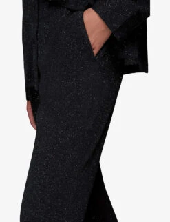 Whistles Gillian Sparkle-detail Straight-leg Woven Trousers -Closet By She R04070386 BLACK ALT04