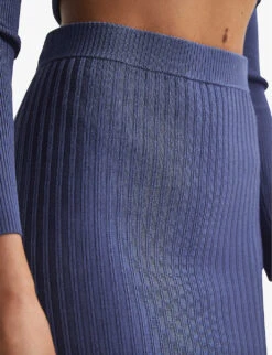 Reiss Iona Pencil Ribbed-knit Midi Skirt -Closet By She R04075237 BLUE ALT04