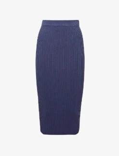 Reiss Iona Pencil Ribbed-knit Midi Skirt