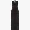 Reiss Lana Plunge Halter-neck Woven Maxi Dress